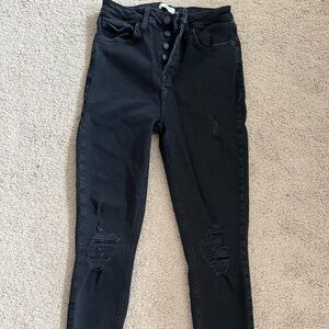 Forever 21 Black Skinny Distressed Jeans